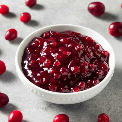 Homemade Sweet Lingonberry Jam in a Bowl
