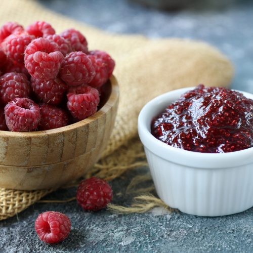 raspberry jam with fresh berries